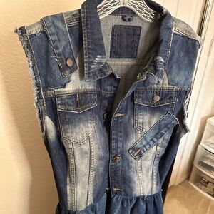 Peplum denim top